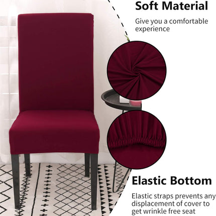 Chair Covers Set of 4 or 6, Stretch Removable Washable Chair Covers Decoration Slipcovers Seat Covers for Hotel Wine Red-tfrf wine Red 4pcs.
