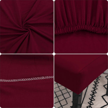 Chair Covers Set of 4 or 6, Stretch Removable Washable Chair Covers Decoration Slipcovers Seat Covers for Hotel Wine Red-tfrf wine Red 4pcs.