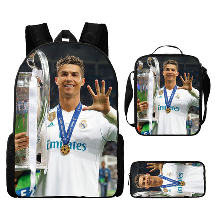 Football star Ronaldo print in three pieces.