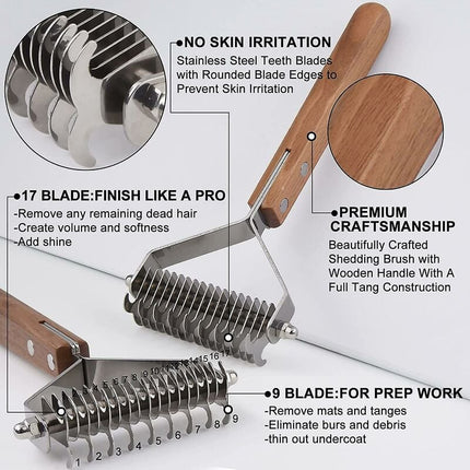 Coat King Dog and Cat Brush, Pet Grooming Comb Deshedding Rake Significantly Reduces Shedding.