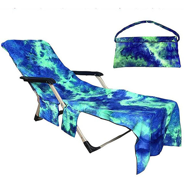 Beach Chair Cover with Side Pockets for Sunbathing, Garden.