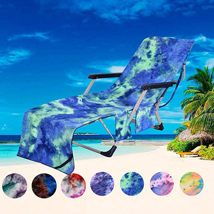 Beach Chair Cover with Side Pockets for Sunbathing, Garden.