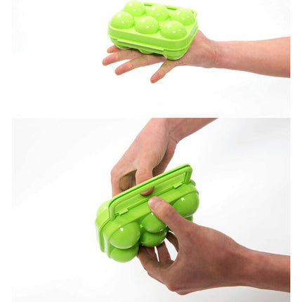 Portable Plastic Egg Carton 6 Compartments Foldable Egg Storage Box Large Capacity Egg Box Egg Holder Organizer for Refrigerator and Crisper.