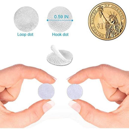 1000pcs Self-adhesive Velcro for Kids, Round, Early Education, Nylon, Self-adhesive, Die-cut, White, Silent, 10mm.