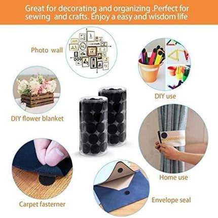 1000pcs Self-adhesive Velcro for Kids, Round, Early Education, Nylon, Self-adhesive, Die-cut, White, Silent, 10mm.