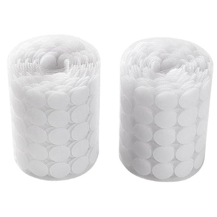 1000pcs Self-adhesive Velcro for Kids, Round, Early Education, Nylon, Self-adhesive, Die-cut, White, Silent, 10mm.