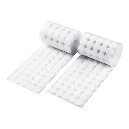 1000pcs Self-adhesive Velcro for Kids, Round, Early Education, Nylon, Self-adhesive, Die-cut, White, Silent, 10mm.