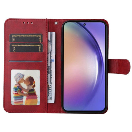 SKALO Samsung A55 5G PU Leather Wallet Case - Multiple Colors Red.