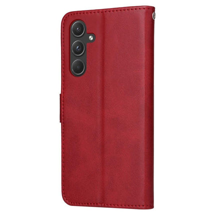 SKALO Samsung A55 5G PU Leather Wallet Case - Multiple Colors Red.