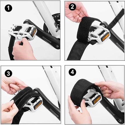 Pair Universal Bicycle Pedal Straps, Adjustable Non-Slip Double Adhesive Pedal Toe Clips Nylon Pedal Straps, Bicycle Pedal Accessories.