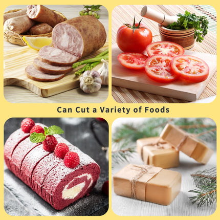 Cheese cutter with wire, cheese cutter for block cheese with 6 replacement wires, stainless steel cheese cutter.