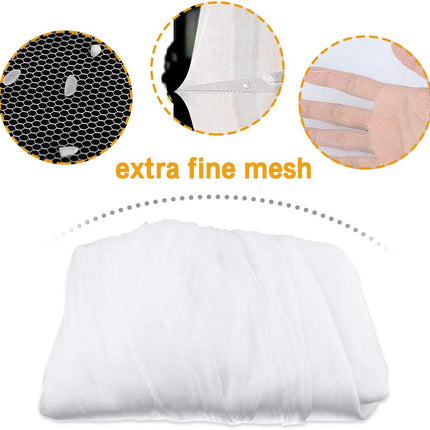 Mosquito net, large mosquito net with frame for king size bed, mosquito net for indoor and outdoor use (200 x 220 x 210 cm).