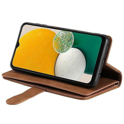 Compatible Case for Samsung Galaxy A26 5G PU Leather Phone Case with Zipper Wallet 9 Card Slots-Perfect Brown.