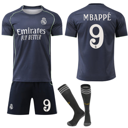 2025-2026 Real Madrid New Season Away Kids Adult Football Shirt Kit with Socks No. 9 Mbappé No. 9 Mbappe No.9 Mbappe 20