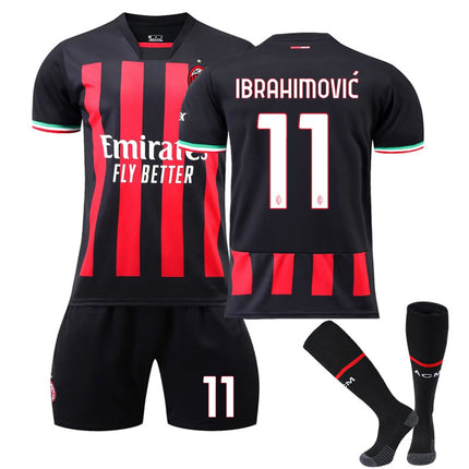 Milan Home Football Shirt 22/23 - Size 11, Ibrahimovic 11 - Ibrahimovic 11 - Ibrahimovic 11 - Ibrahimovic Kids 26(140-150CM)