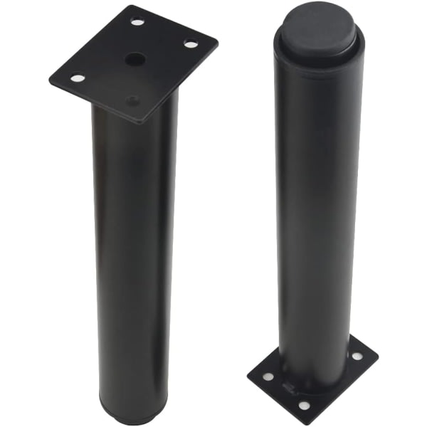 (25-42 cm, black) Set of 4 sturdy adjustable metal furniture legs.