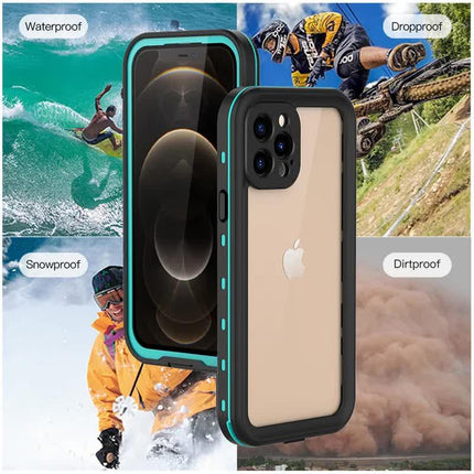 IP68 Waterproof Case for iPhone 15 14 13 12 11 Pro Max XS Max XR 7 8 RedPepper Transparent Protection Diving Underwater Swimming Outdoor Sports Black Black i-Phone 15.