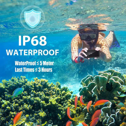 IP68 Waterproof Case for iPhone 15 14 13 12 11 Pro Max XS Max XR 7 8 RedPepper Transparent Protection Diving Underwater Swimming Outdoor Sports Black Black i-Phone 15.