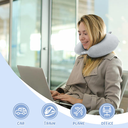 Travel Pillow Neck Pillow Memory Foam Travel Pillows Head Support Pillow for Airplane Train Car Office Travel Essential Flight Pillow (Gray) Gray.