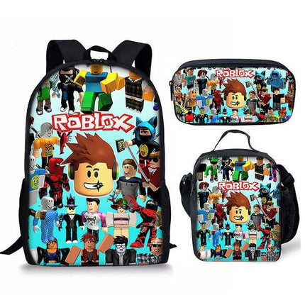 3D Roblox Backpack, Lunch Bag and Pencil Case, 3-pack pencil case.