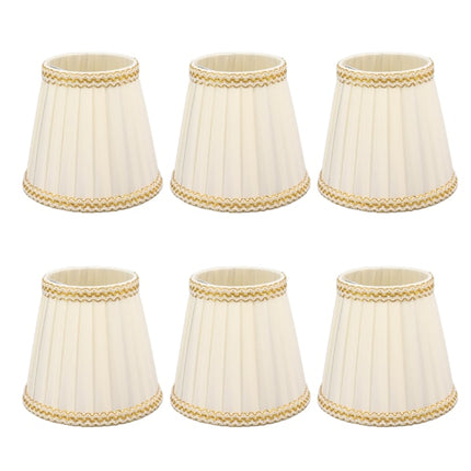6pcs Small Lampshades Clip On Drum Light Shade Fabric For Chandeliers Light Bulbs Lighting Accessories.