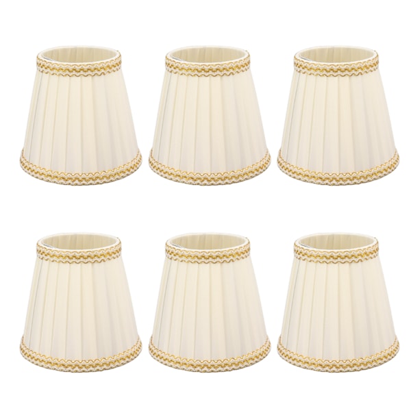 6pcs Small Lampshades Clip On Drum Light Shade Fabric For Chandeliers Light Bulbs Lighting Accessories.