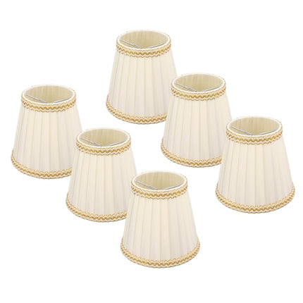 6pcs Small Lampshades Clip On Drum Light Shade Fabric For Chandeliers Light Bulbs Lighting Accessories.