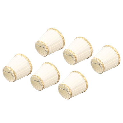 6pcs Small Lampshades Clip On Drum Light Shade Fabric For Chandeliers Light Bulbs Lighting Accessories.