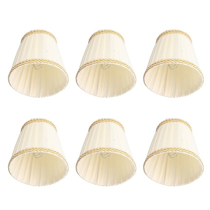 6pcs Small Lampshades Clip On Drum Light Shade Fabric For Chandeliers Light Bulbs Lighting Accessories.