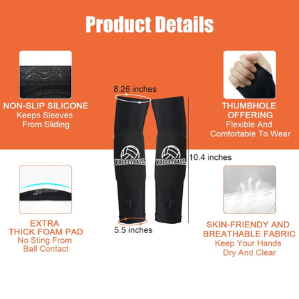 Volleyball Knee Pads & Arm Guards, Equipment with High Protection Plate Volleyball Knee Pads Thumb Hole Arm Guards for Women Teenage Girls Training.