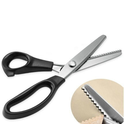 Professional Stainless Steel Zigzag Fabric Scissors with Comfort Grip for Sewing Fabrics by the Meter Compatible with Cisea for Children and Adults.