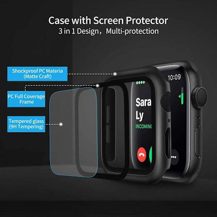 2-pack Black Screen Protector compatible with 45mm Watch - Compatible with Apple Watch Series 7/8/9 45mm.