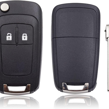 Remote Control Car Key Case Replacement Compatible with Vauxhall Opel Astra Insignia Vectra Zafira Meriva Mokka Key Shell (With Blade) 2 Buttons 2pcs.