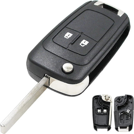 Remote Control Car Key Case Replacement Compatible with Vauxhall Opel Astra Insignia Vectra Zafira Meriva Mokka Key Shell (With Blade) 2 Buttons 2pcs.