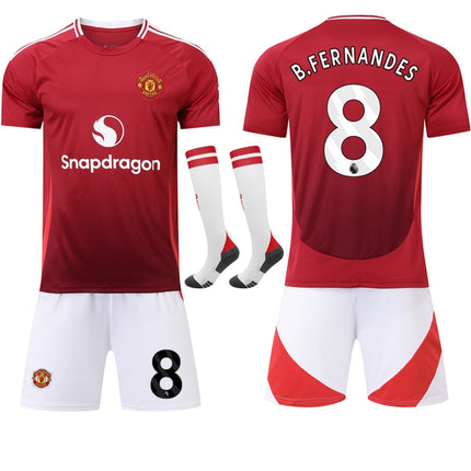 Manchester United Home Shirt 24/25 Bruno Fernandes #8 Adult & Kids[JR] M