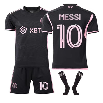 MLS Messi #10 Miami International Home Jersey Kids & Adult Soccer Jersey Set Best Best Away-Xin Away Jersey Away Adult XS（160-165cm）