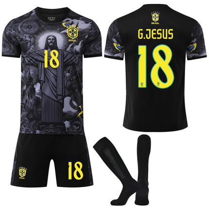 2025-2026 Brazil Anniversary Edition Football Shirt For Kids Adult With Socks No.18 G.JESUS No.18 G.JESUS 26