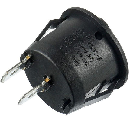 10pcs Black Round Rocker Switches On/Off 2 Pin AC 6A(250V) 10A(125V) SPST Push Button Switch for Car Boat Marine Car Truck Light Household.