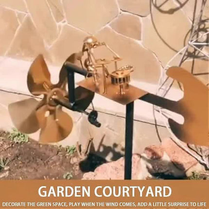 Drummer Weather Vane Garden Decoration, Handmade Metal Percussionist Music Weather Vane Statues Ornaments, Rock Art Wind Spinners Weather Vane for Yard Lawn....