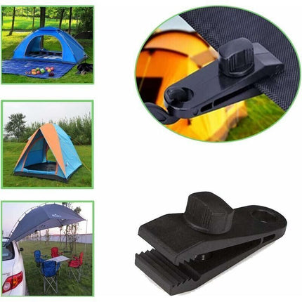 12 pcs Tent Clamps, Heavy Duty Tent Clamps Set Instant Awning Clamp for Tent Tarpaulin Caravan Garden Shelter, Black (12), by DEBUNS.