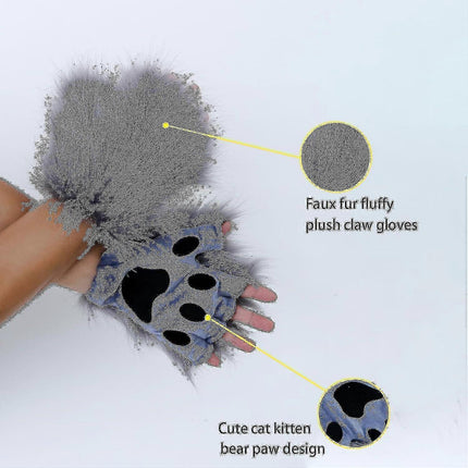 Artificial Fur Fox Tail Cat Werewolf Cosplay Costume Set Plush Mask Fluffy Paws Gloves Halloween Christmas Grass yellow One Size.