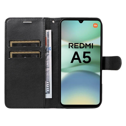 SKALO Xiaomi Redmi A5 4G PU Leather Wallet Case - More Colors_MGF Black.