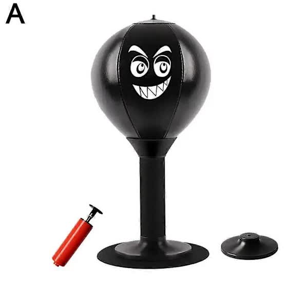 /NN/Boxing ball for desk - Stress ball with suction cup{F2} Black.
