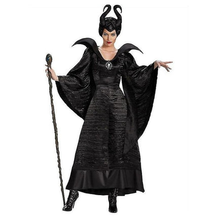 Halloween Sleeping Beauty Witch Maleficent Dress For Adult Evil Witch Carnival Cosplay Costume Outfit Q XL LL.