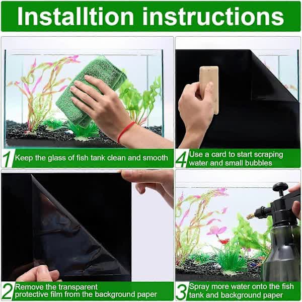 /NN/ Aquarium Background | Static Adhesive Black Aquarium Poster | Aquarium Poster.