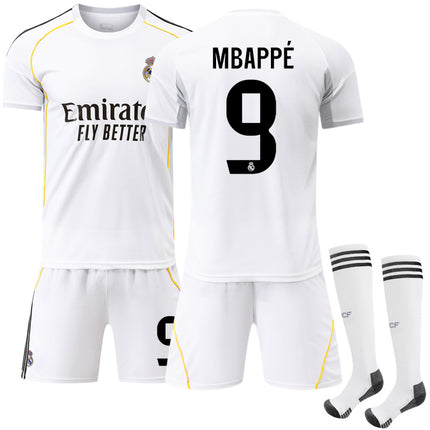 2025-2026 Real Madrid Home Kids Adult Football Shirt No. 9 Mbappe No. 9 Mbapp\u00e9 20