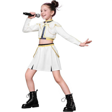 2025 Demon Hunter K-Pop Costume | Halloween Outfit Women Kids Cosplay No. 7 3-piece set_tfrf No. 7 3-piece set 130cm.