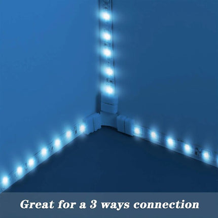 RGB LED Strip Connector Kit 30pcs 4Pin 10mm Solderless for SMD 5050 with 20 Gapless 5L 5T Contacts.
