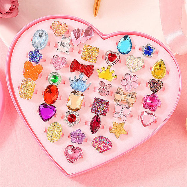 Princess Ring Charm Finger Rings Toy Jewelry Children Party Gift 36pcs/lot.