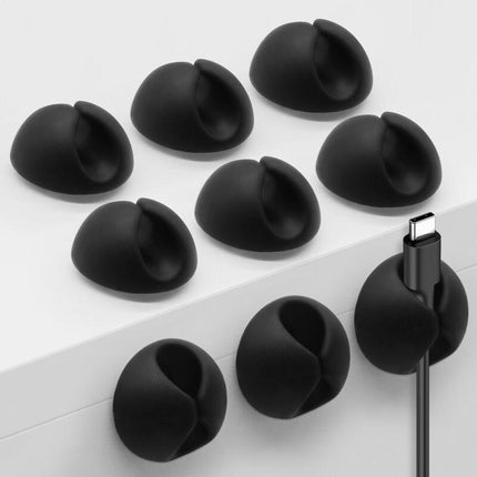 10-pack Self-Adhesive Wire and Cable Clips, Bed Clips, Cable Holder, Cable Organizer, Single Port (Black).